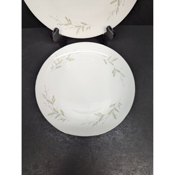 St Regis Fine China Japan 101 Floral Dinner Plate Platinum Trim Set of 2 - Picture 5 of 7